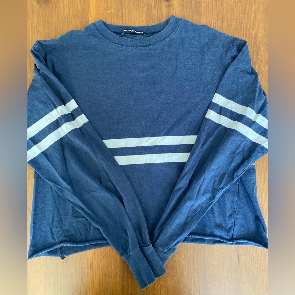 Brandy Melville Striped Cropped Long Sleeve
